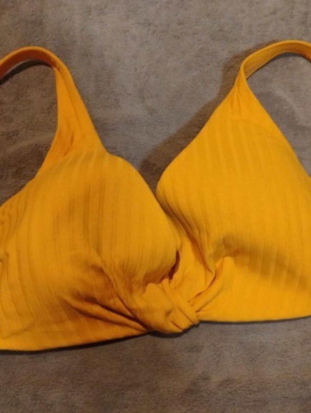 Shade & Shore Yellow Ribbed Underwire Bikini Top - 38D